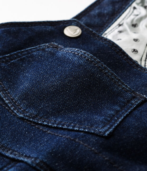 Peto largo de tela efecto vaquero para bebé unisex azul JEAN