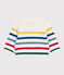 Jersey de lana y algodón a rayas multicolores para bebé blanco MARSHMALLOW/blanco MULTICO