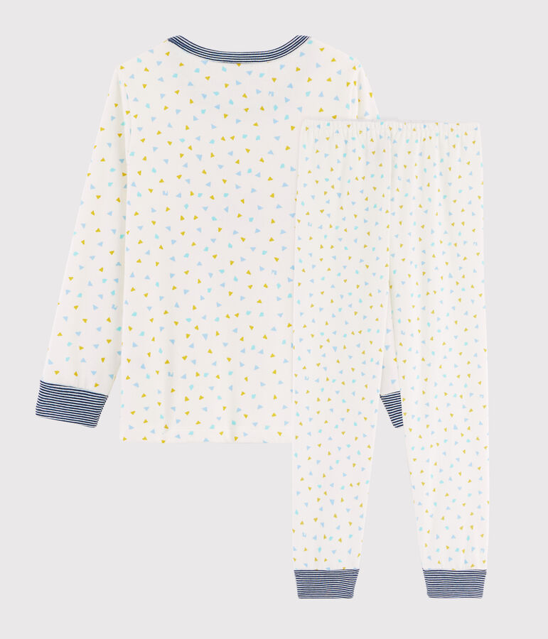Pijama infantil con dibujo de tigre de punto blanco MARSHMALLOW/blanco MULTICO