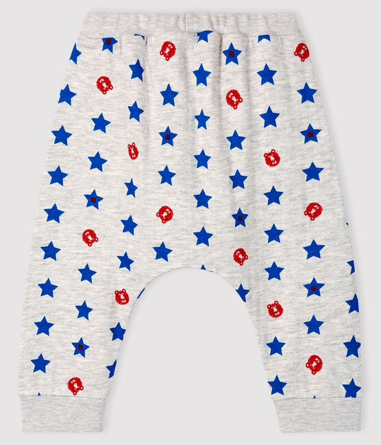 Pantalón de tejido túbico para bebé niño gris BELUGA/blanco MULTICO