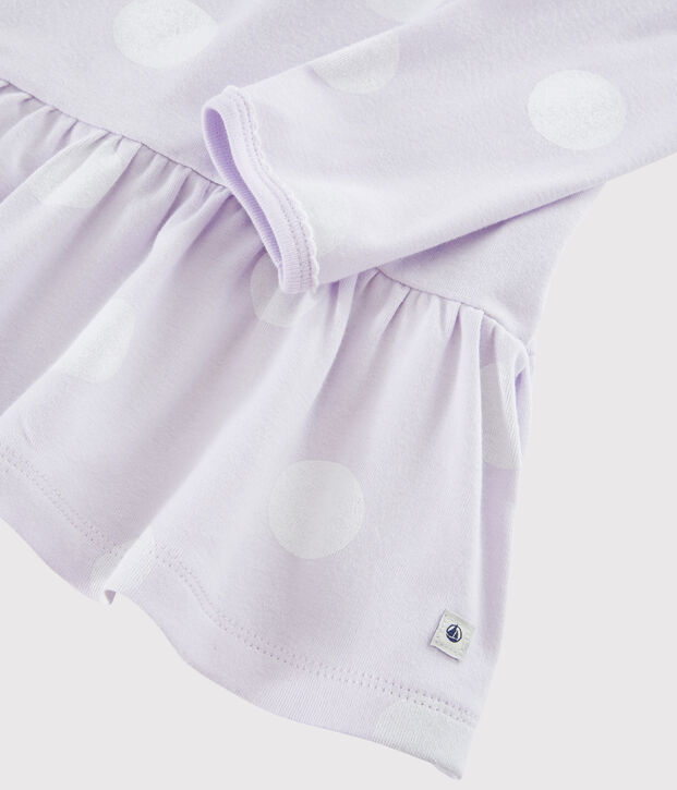 Camis&oacute;n de ni&ntilde;a con lunares de punto violeta/blanco