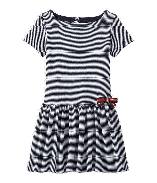 Vestido milrayas para ni&ntilde;a azul/blanco