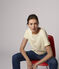 Camiseta de algodón/lino lisa de mujer blanco MARSHMALLOW