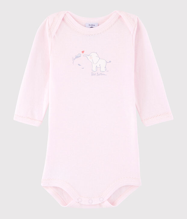 Bodi de manga larga de beb&eacute; ni&ntilde;a rosa Vienne