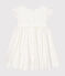 Vestido de manga corta de satén para bebé niña blanco MARSHMALLOW