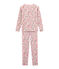 Piajama para niña corte ajustado rosa JOLI/blanco MULTICO