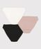 Juego de 3 braguitas lisas de algodón y elastano para mujer variante 1
