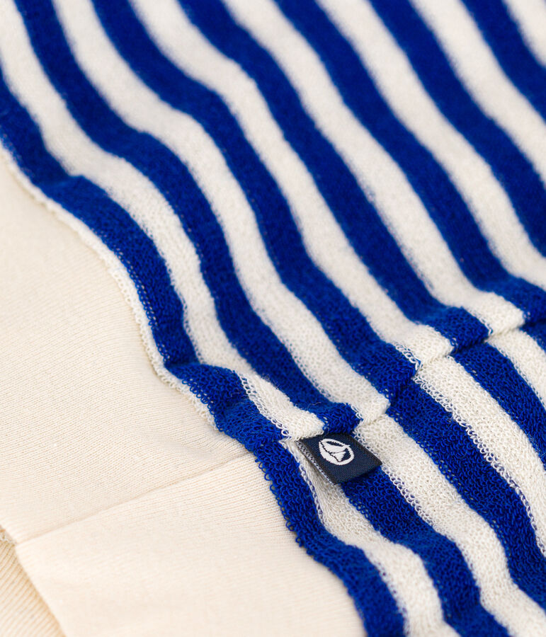 Sudadera de rizo para beb&eacute; azul/crudo