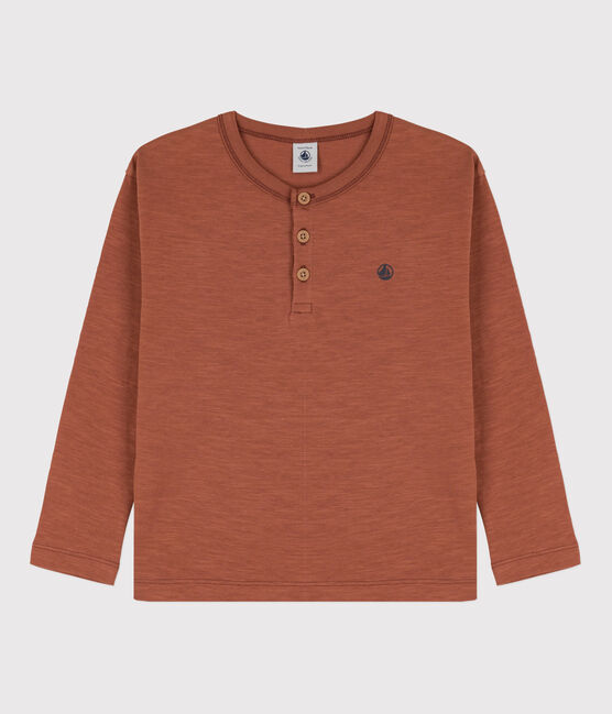 Camiseta de algodón de manga larga de niño marron CINA