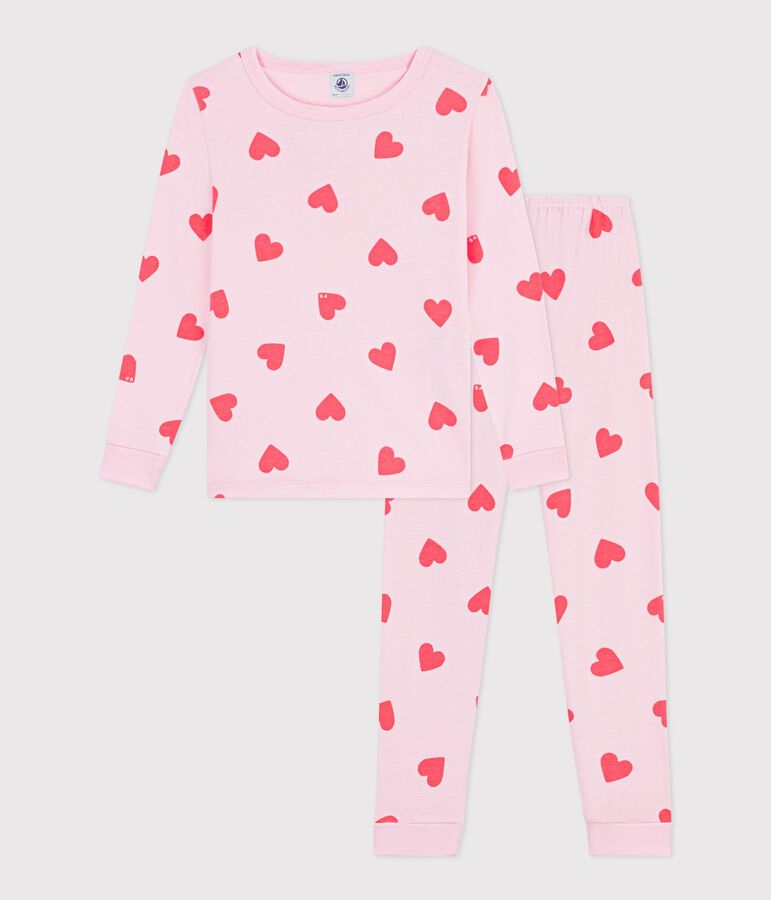Pijama infantil muy ajustado de algod&oacute;n con estampado de corazones MARQUISE/ PEACHY