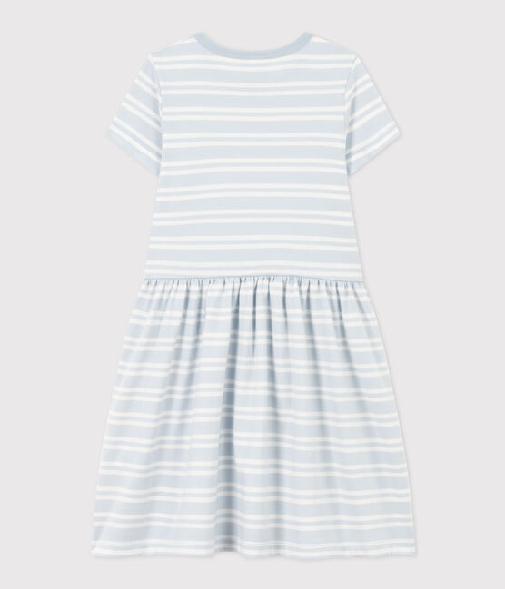 Vestido de manga corta de algodón a rayas para niña GOMME/ MARSHMALLOW