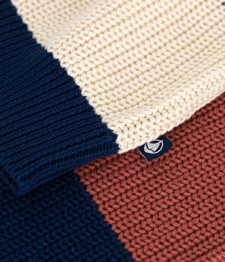 Jersey a rayas de algod&oacute;n de mujer crudo/multicolor