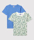 Lote de 2 camisetas de manga corta con estampado de cactus de algodón y lino de niño