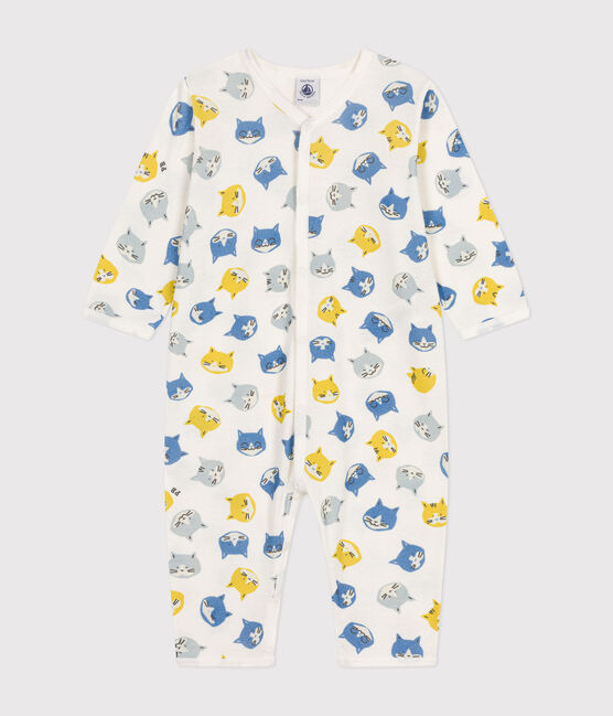 Pijama sin pies de algodón para bebé blanco MARSHMALLOW/blanco MULTICO