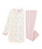 Camisón de manga larga de corazones para niña de punto doble cara blanco MARSHMALLOW/blanco MULTICO