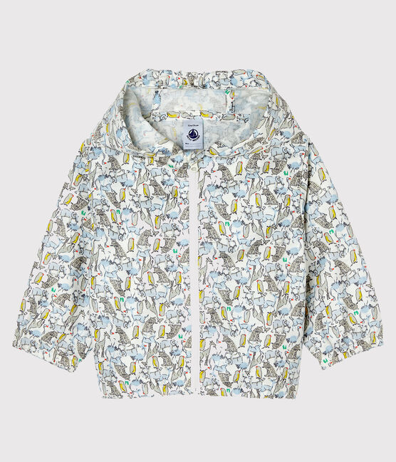 Cortavientos estampado para bebé unisex blanco MARSHMALLOW/azul BRUT/ MULTICO
