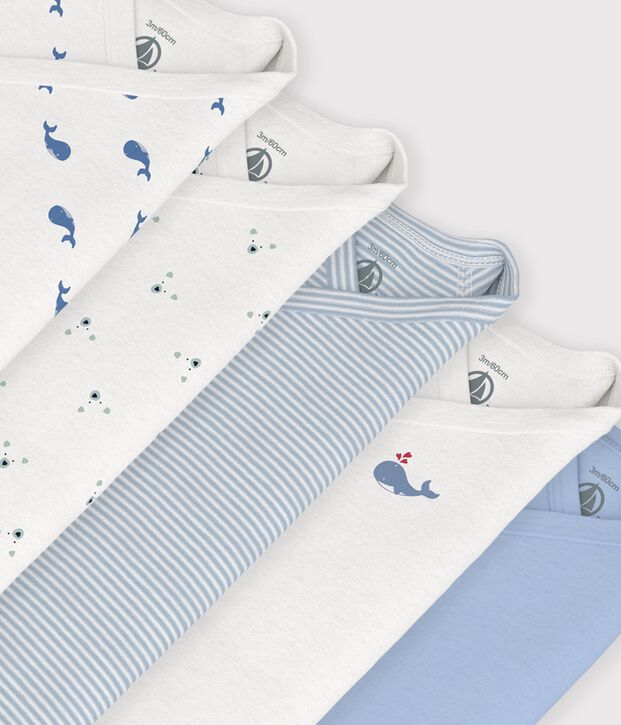 Juego de bodis cruzados y estampados de manga larga de algod&oacute;n para beb&eacute; multicolor