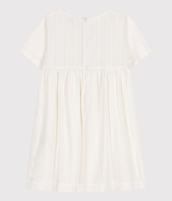 Vestido infantil de algodón de manga corta blanco ECUME