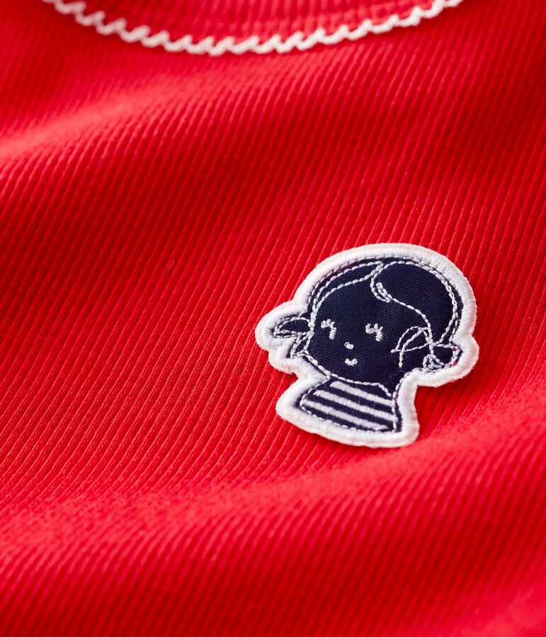 Camiseta de manga corta de algod&oacute;n de ni&ntilde;a rojo TERKUIT