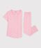 Pijama infantil de algod&oacute;n de manga corta y pierna larga con estampado rosa/multicolor