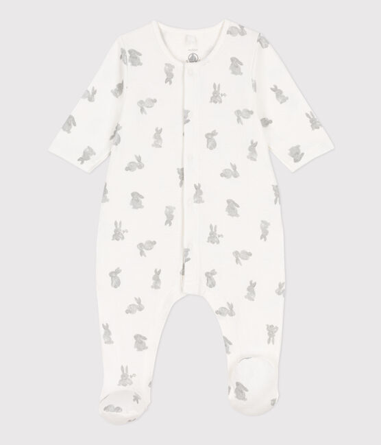 Pelele de túbico con conejos blanco MARSHMALLOW/gris GRIS