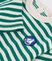 Camiseta de manga larga a rayas de algod&oacute;n para beb&eacute; verde/beige