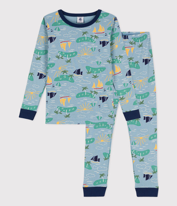 Pijama ajustado de algod&oacute;n de explorador de ni&ntilde;o/ni&ntilde;a azul/multicolor