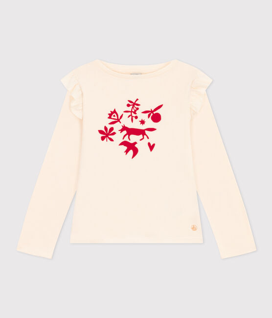 Camiseta de algodón de manga larga de niña crudo AVALANCHE