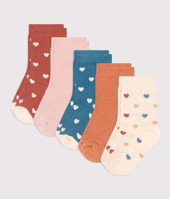 Juego de 5 pares de calcetines con corazones de bebé variante 1