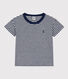 Camiseta de algodón a rayas para niño