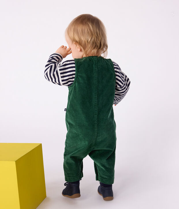 Mono largo de terciopelo liso para beb&eacute; verde