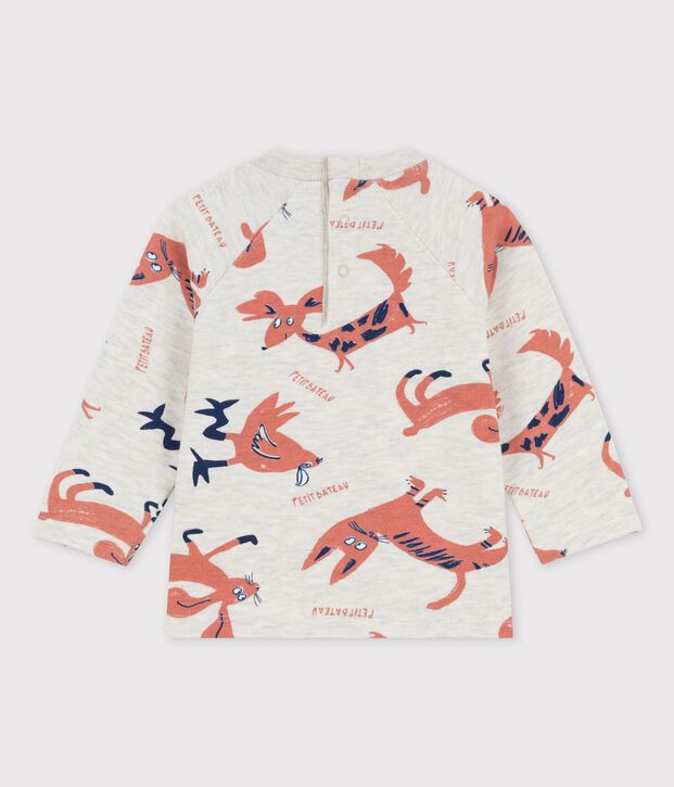 Sudadera con estampado de animales de mulet&oacute;n de beb&eacute; beige/multicolor