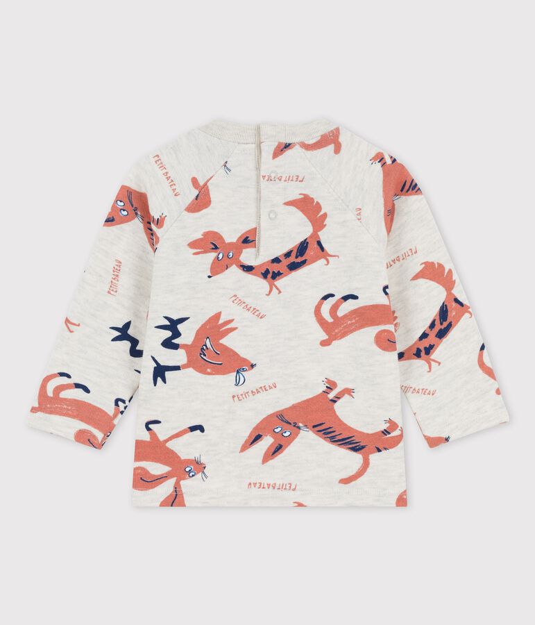 Sudadera con estampado de animales de mulet&oacute;n de beb&eacute; beige/multicolor