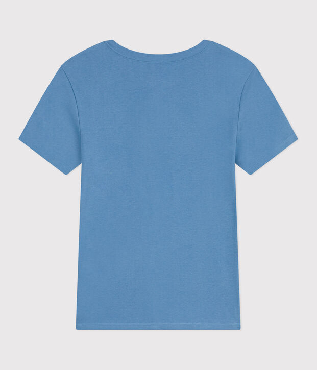 Camiseta Ic&oacute;nica lisa de algod&oacute;n para mujer azul