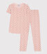 Pijama de manga corta de algodón para niña