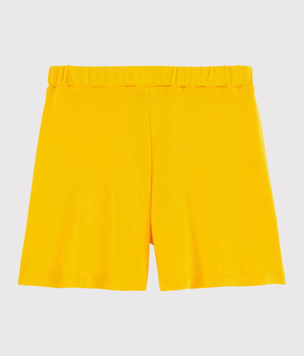 Pantal&oacute;n corto de algod&oacute;n de ni&ntilde;a amarillo