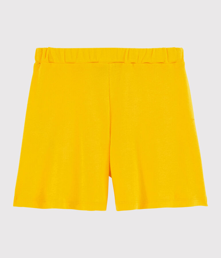 Pantal&oacute;n corto de algod&oacute;n de ni&ntilde;a amarillo