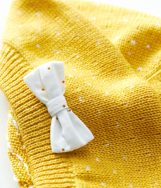 Boina de punto de bebé. amarillo HONEY/blanco MARSHMALLOW