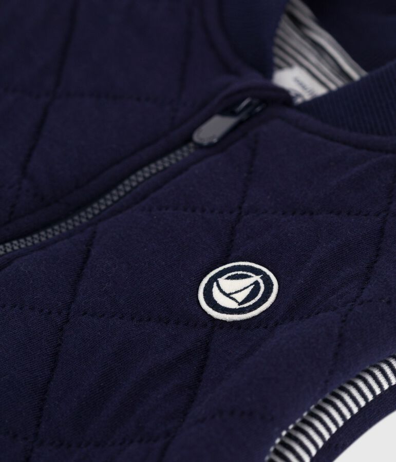 Chaleco infantil liso de algod&oacute;n azul