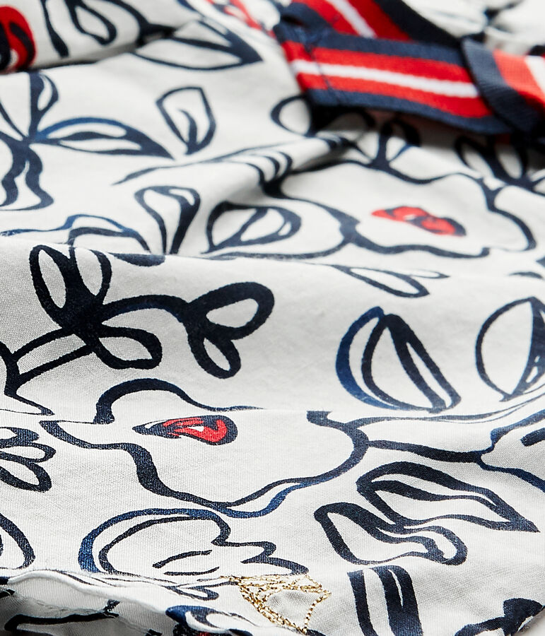 Blusa beb&eacute; de ni&ntilde;a en popelina blanco/multicolor