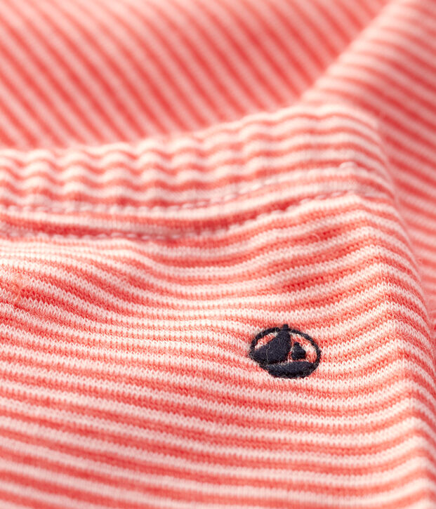 Leggings de lana y algod&oacute;n de beb&eacute;. naranja/blanco