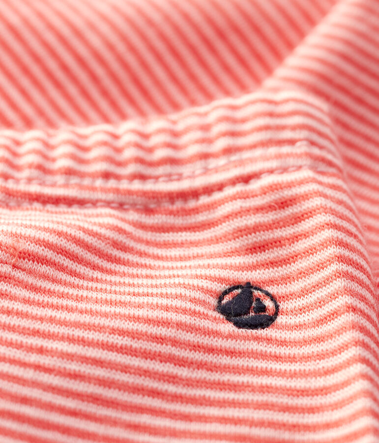 Leggings de lana y algod&oacute;n de beb&eacute;. naranja/blanco