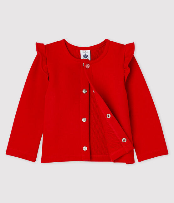 Cárdigan de muletón de bebé niña rojo TERKUIT