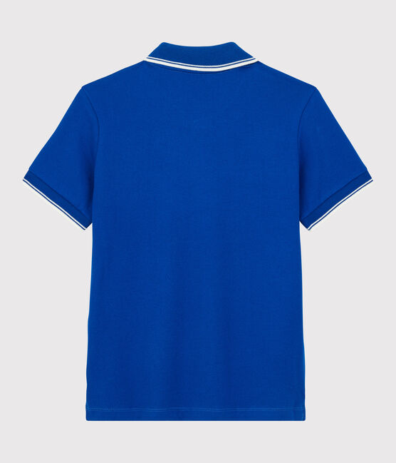 Polo de manga corta de punto de niño azul SURF