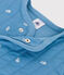 Chaqueta acolchada de algod&oacute;n para beb&eacute; con estampado de florecitas azul/blanco