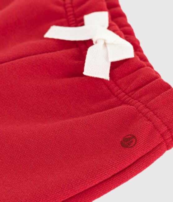 Pantalón liso de algodón para bebé rojo POMPEI