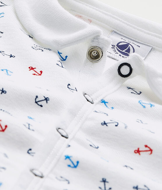 Pelele corto estampado para bebé niño blanco ECUME/blanco MULTICO
