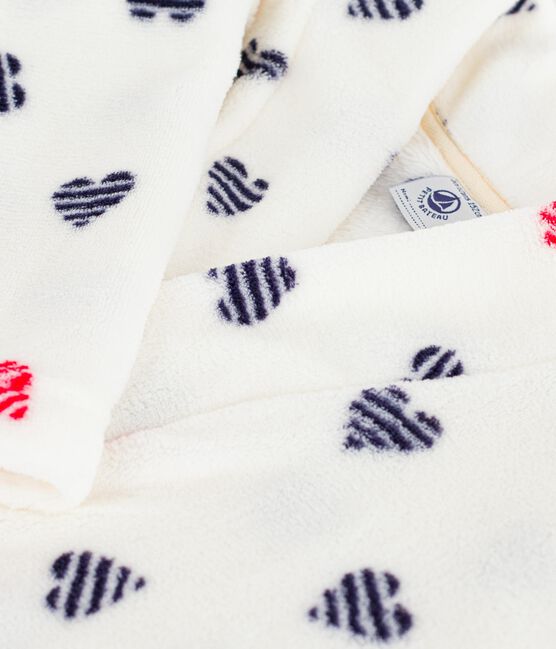 Bata polar infantil estampada blanco MARSHMALLOW/blanco MULTICO