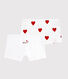 Juego de 2 culottes de niña de algodón con corazones