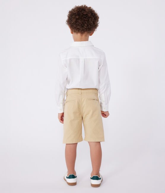 Bermudas de tela de algodón para niño beige FACILE